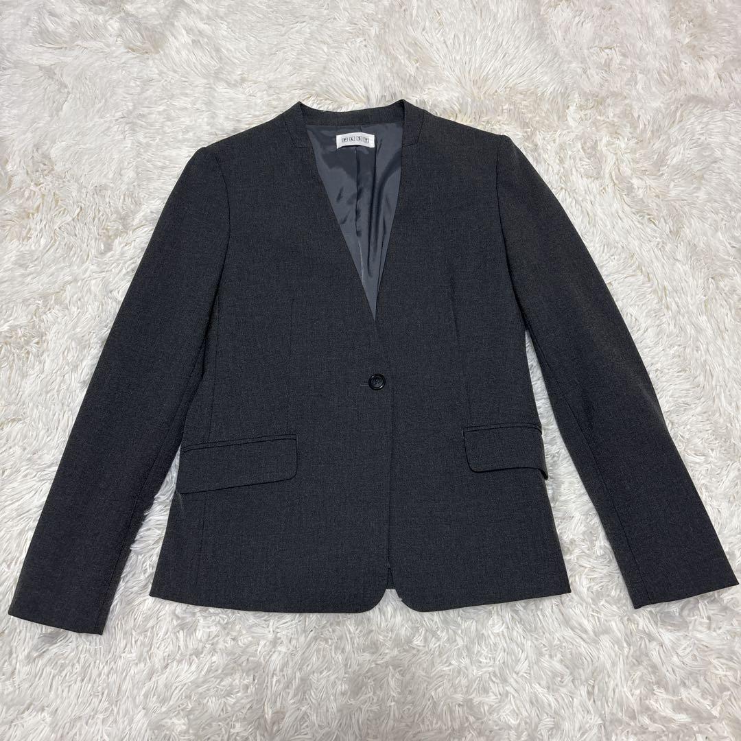 未使用に近い★プラステ　セットアップ　ノーカラー　ウォームリザーブ　XS　グレー