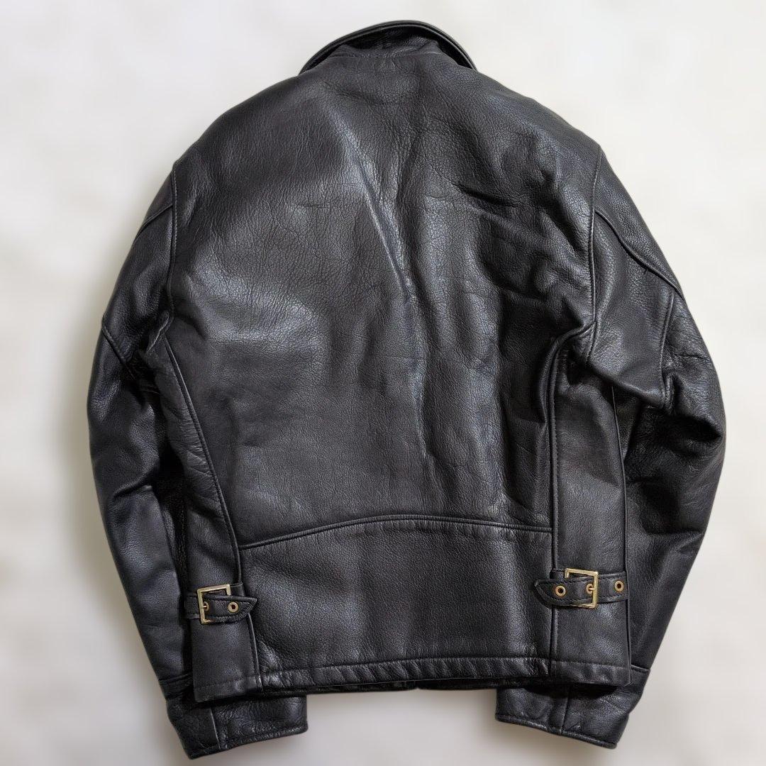 美品ショット681トラッカージャケット36黒裏地チェック　生地ネル