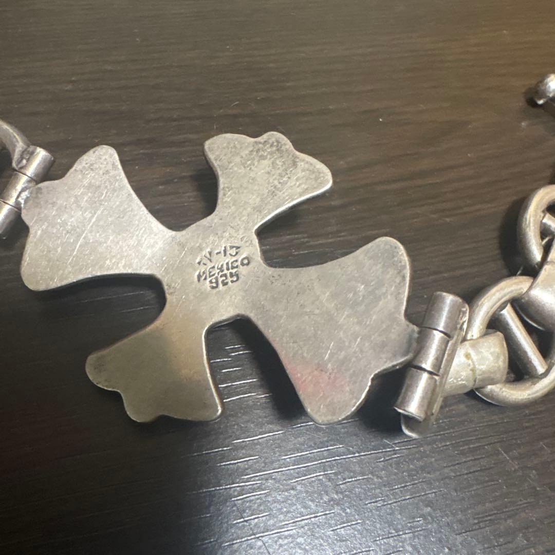 「vintage」メキシコ製silver925刻印　クロスブレスレット