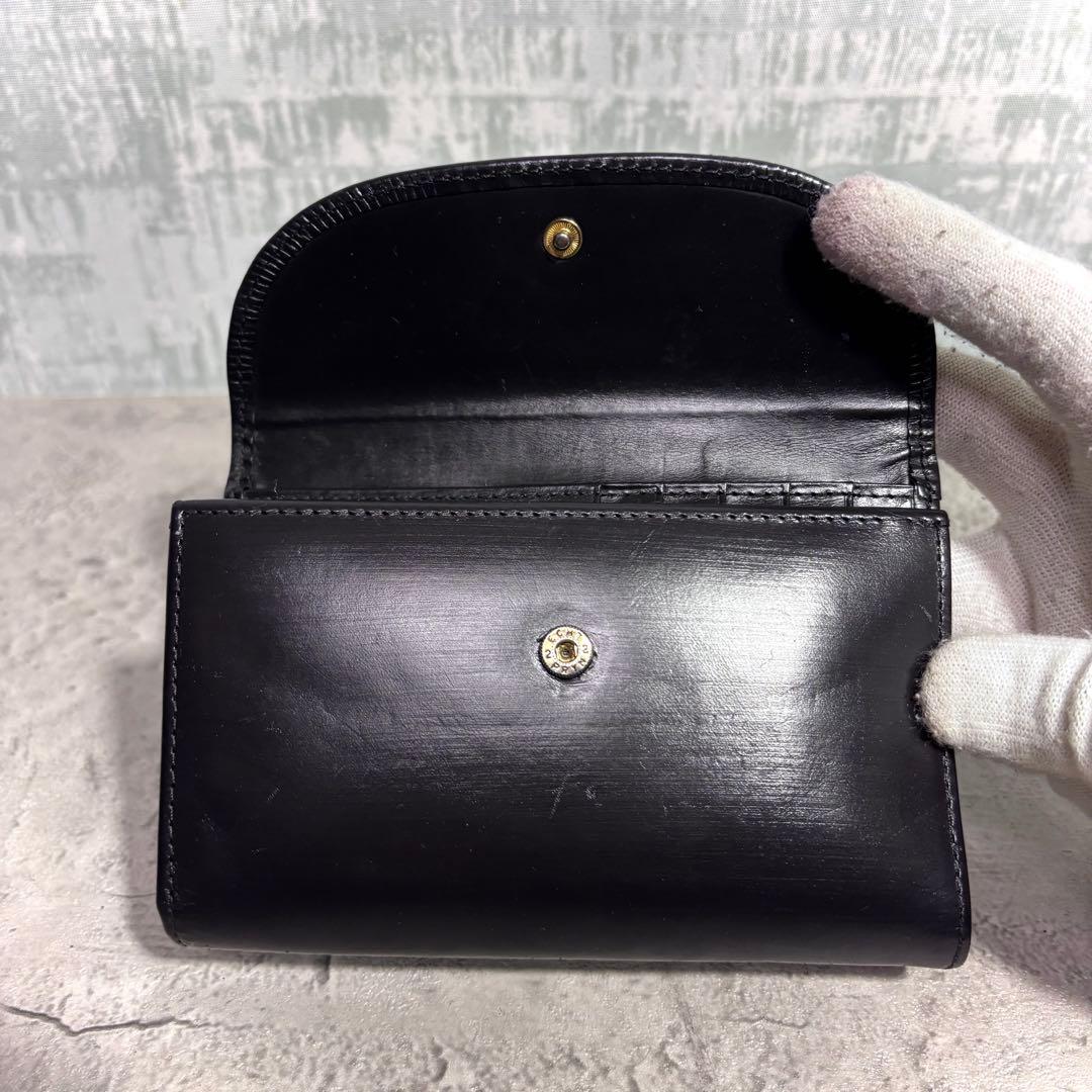 【よろしくん！】ホワイトハウスコックス 3つ折り財布 黒 レザー ブラック