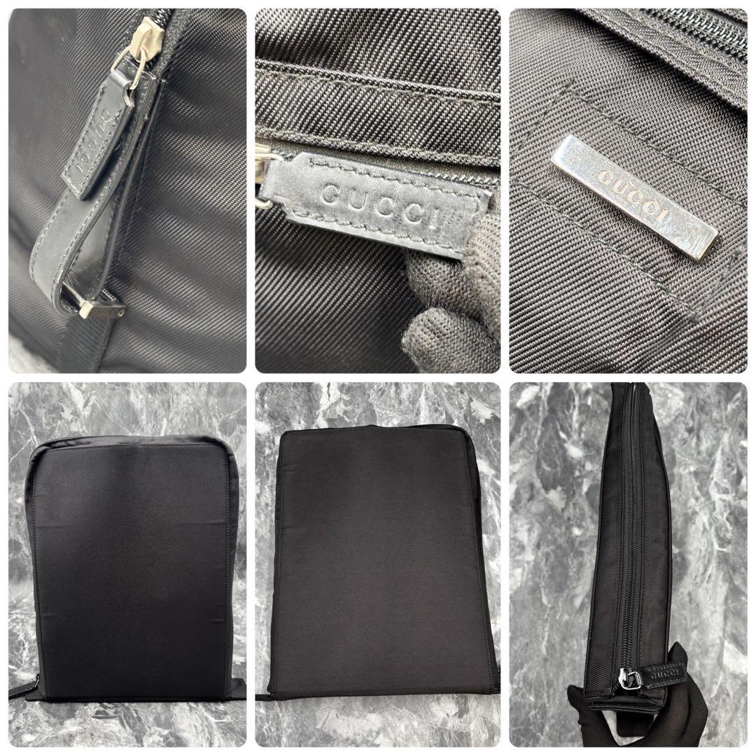 ✨美品✨GUCCI 2way ボストンバッグ ショルダー ロゴ レザー 黒