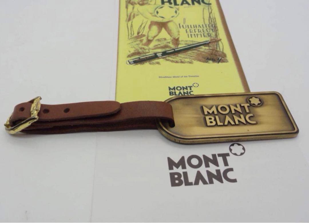 モンブラン★未使用保管品ヴィンテージ★本革＆メタル製タグネームタグ★キーホル