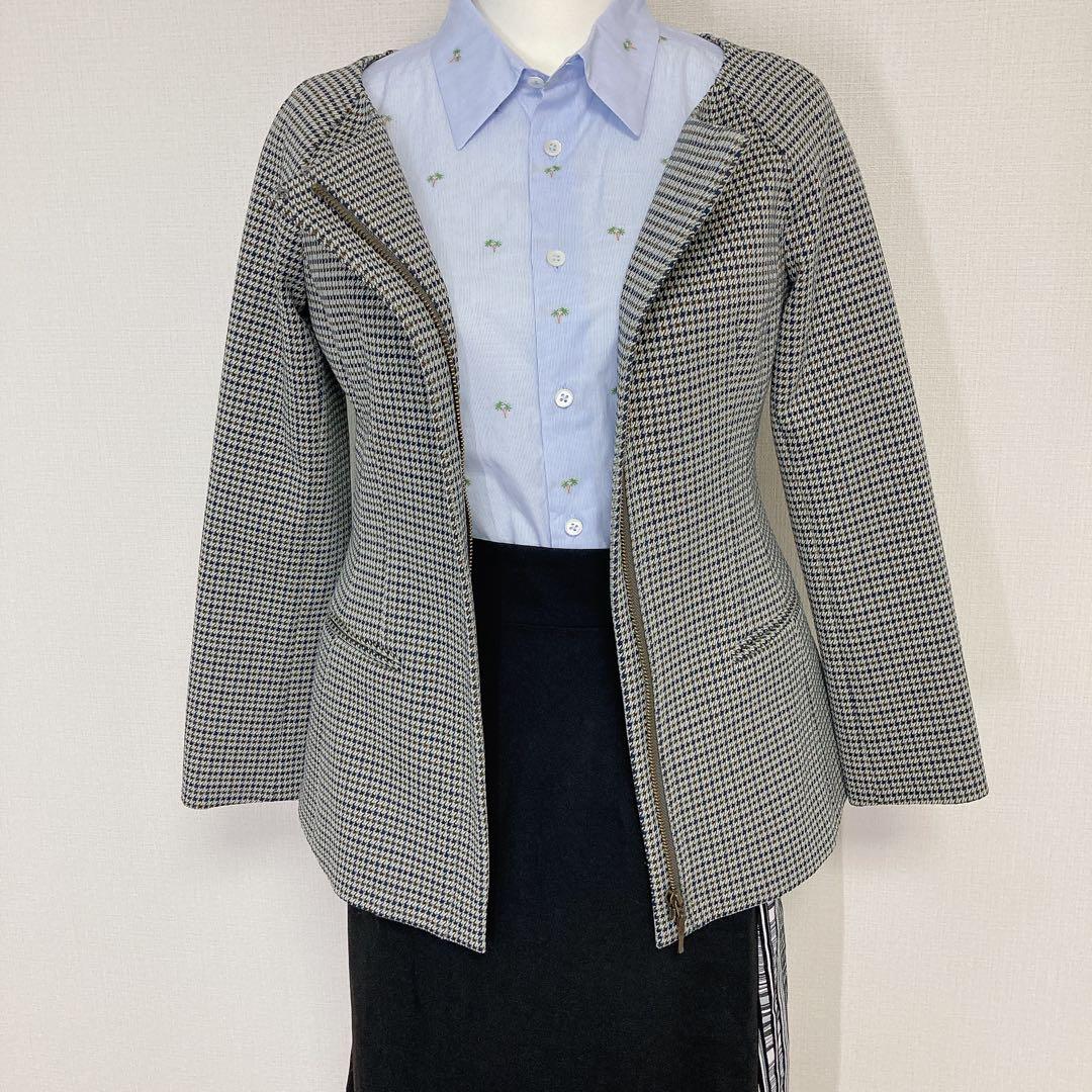 akiki アキキ チェックぺプラムジャケットFサイズ