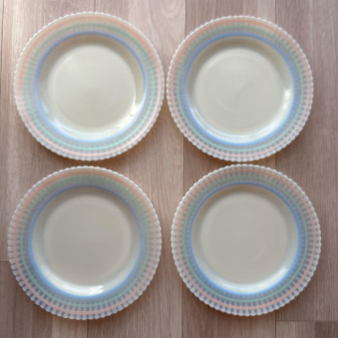 マクベスエバンス　パステルバンド　ディナープレート2枚セット　直径約23cm