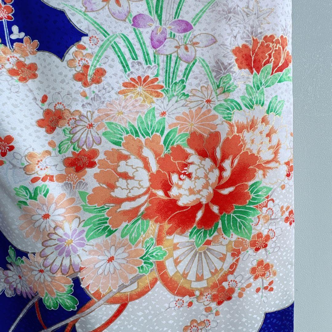 Buruburu　フルセット　きもの青　　簡単半襟　小物セット7282