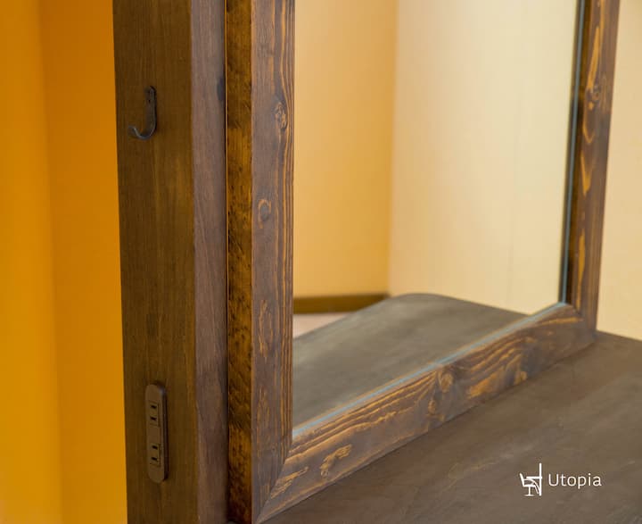 美容室用 アンティークドレッサー 片面使用 （両面使用あり） コンセント差込付