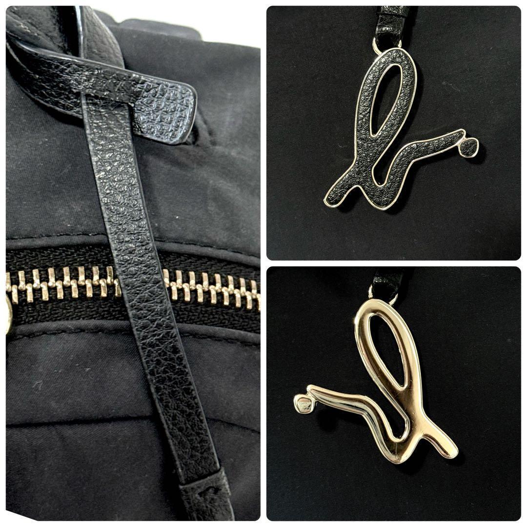 agnes b. アニエスベー ブラック ナイロンレザー バックパック リュック