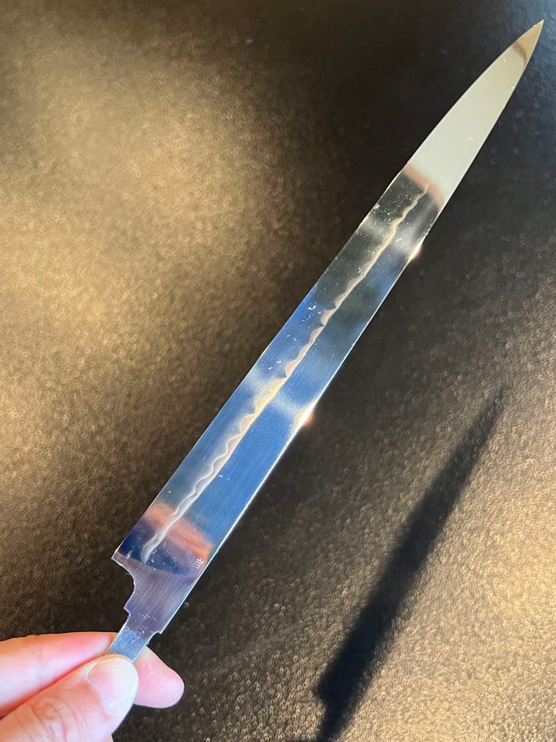 堺刀司　岩國作　河豚引き包丁　水焼本焼　9寸五分