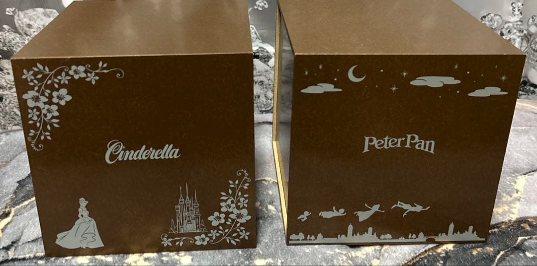 d*2様 ディズニー 木製 引き出し シンデレラ・ピーターパン 小物入れボックス