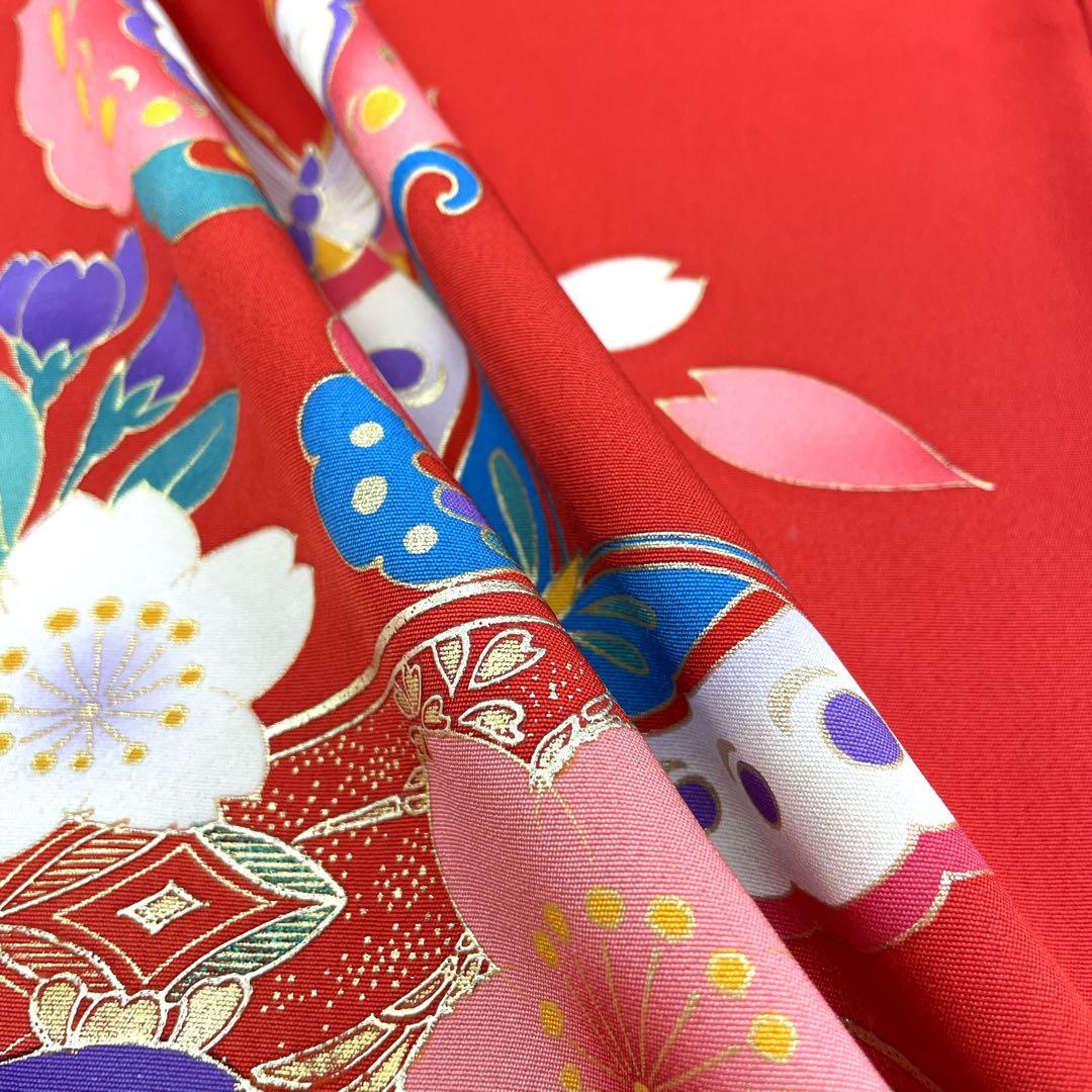 ◎mk-2590　未着用　七五三　女の子　着物　刺繍紋　7歳　　12-9