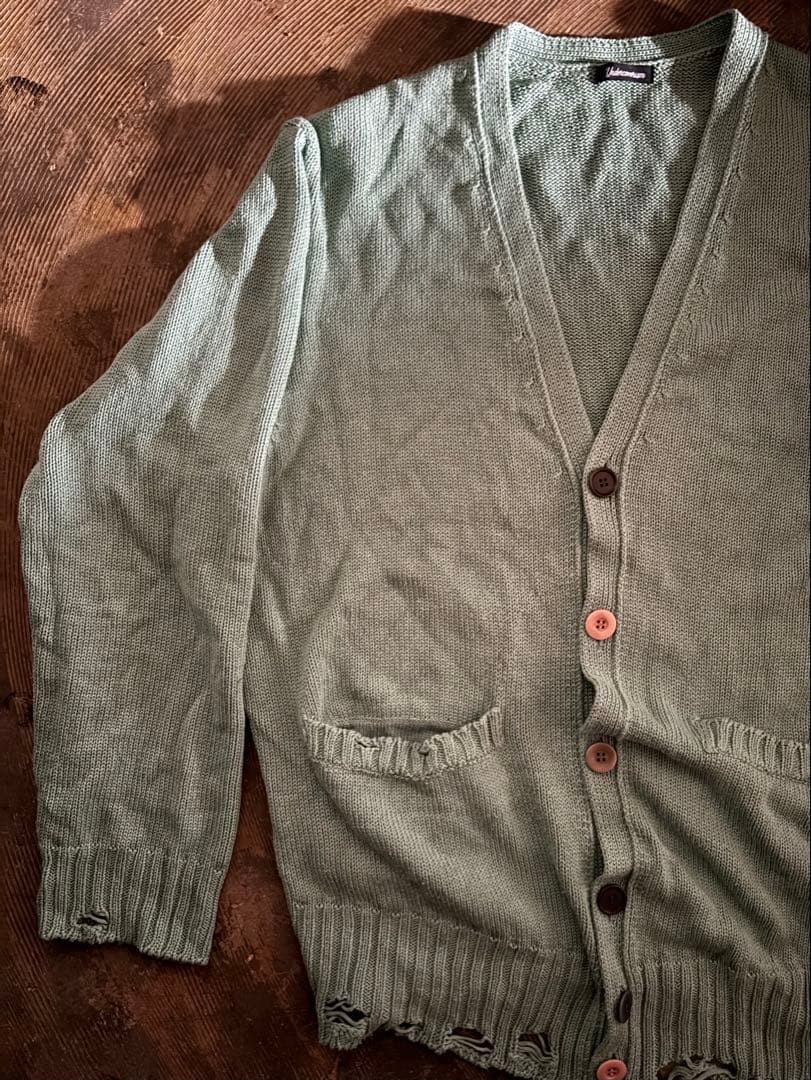 アンダーカバー　マルチボタン　ダメージ加工　カーディガン