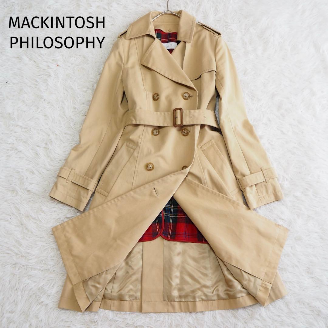 美品 マッキントッシュフィロソフィー トレンチコート ライナー チェック ベルト