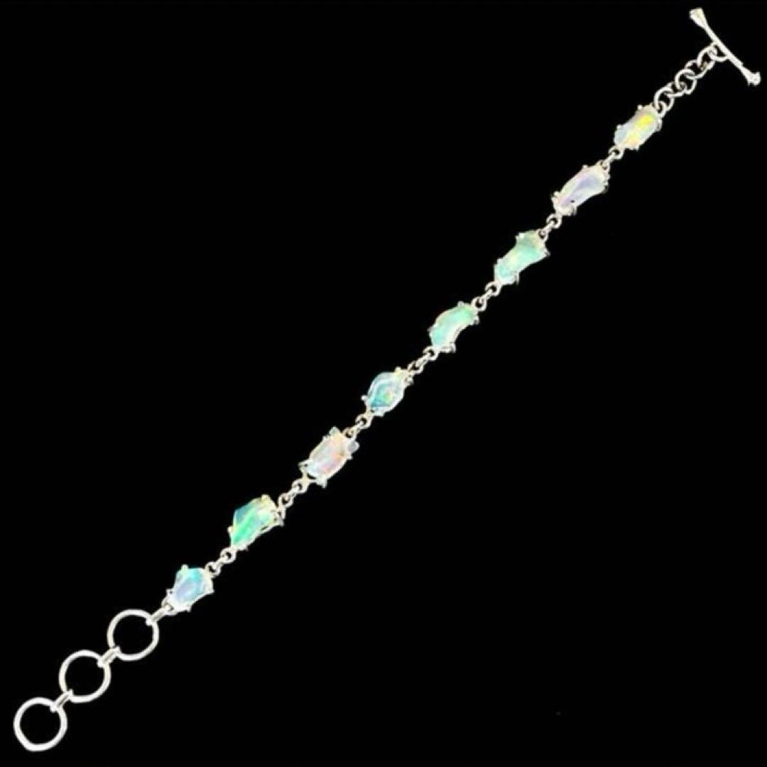 エチオピアンオパール8粒／シルバー925 ブレスレット