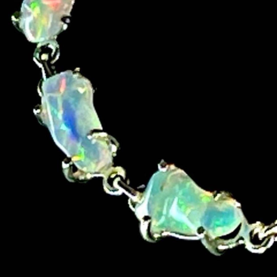 エチオピアンオパール8粒／シルバー925 ブレスレット