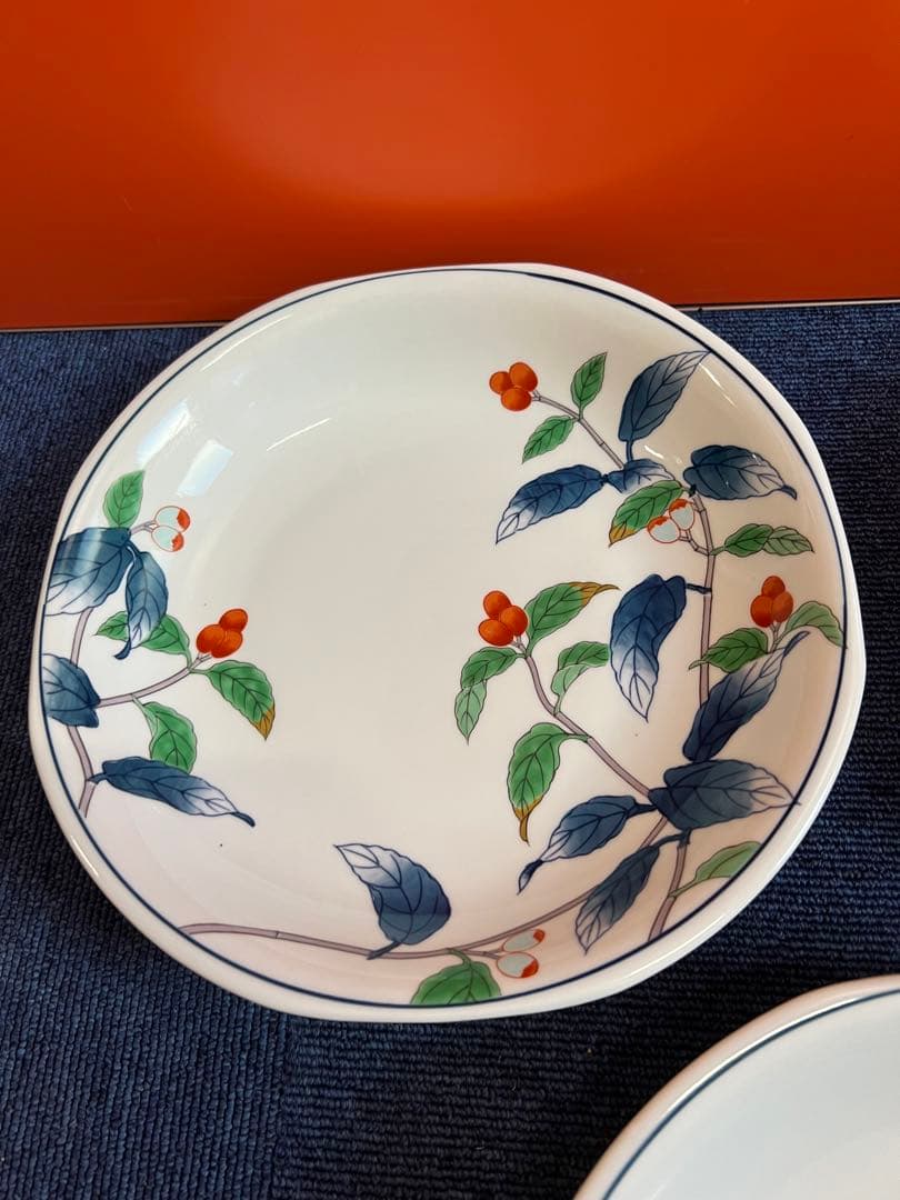 1154  有田焼　其泉 果実絵大皿　3客　未使用