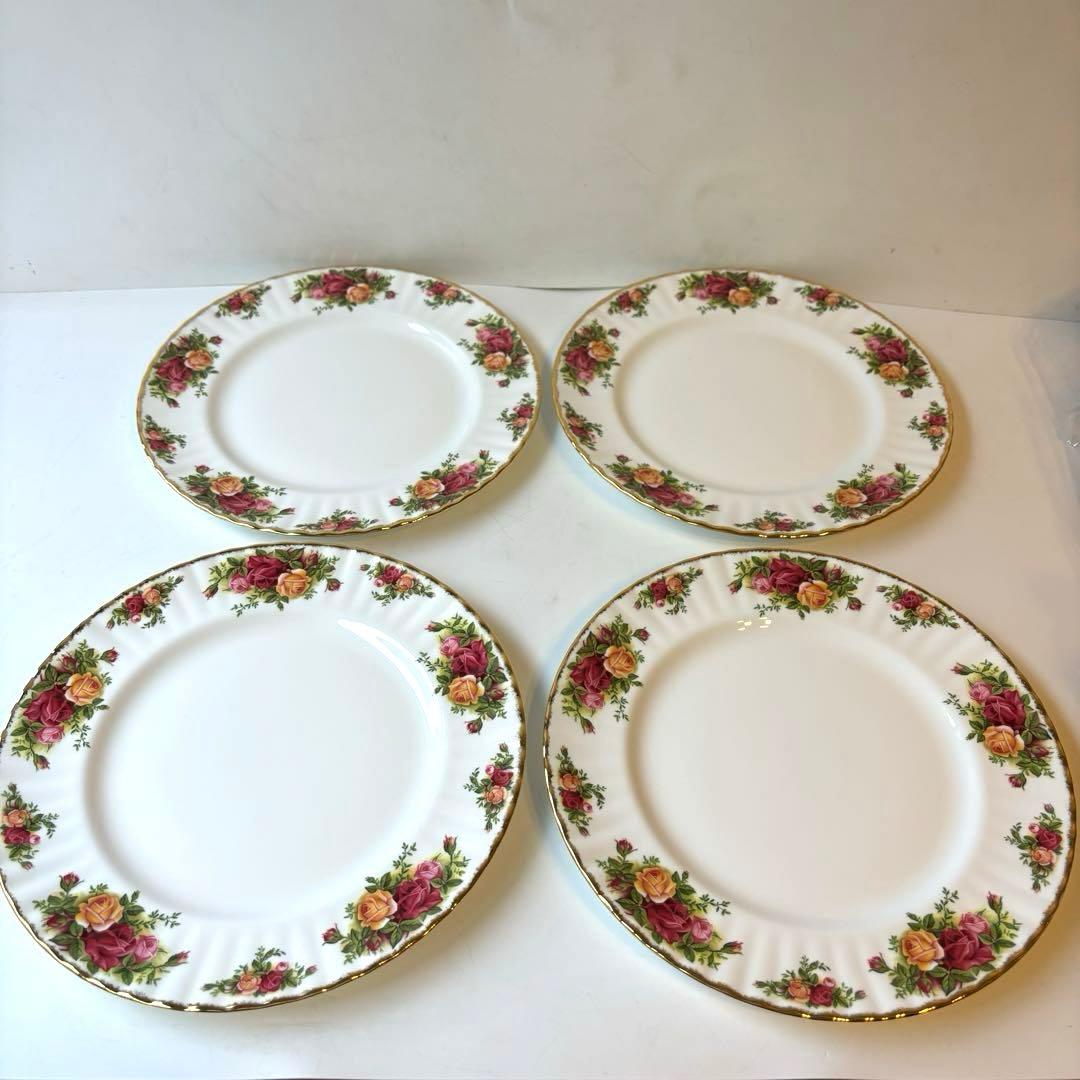 【未使用】　ロイヤルアルバート オールドカントリーローズ　大皿×4 中皿×4