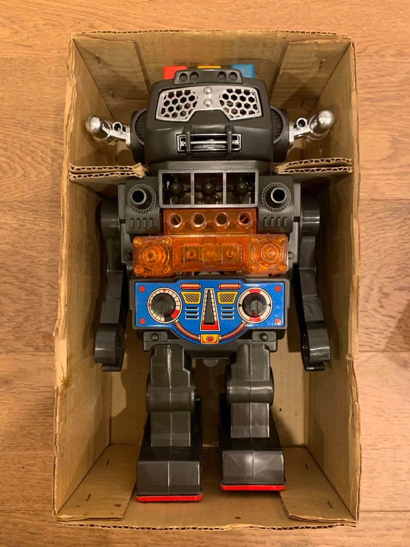 昭和レトロ 堀川玩具 コスミックファイター ブリキ ロボット 箱付 ジャンク