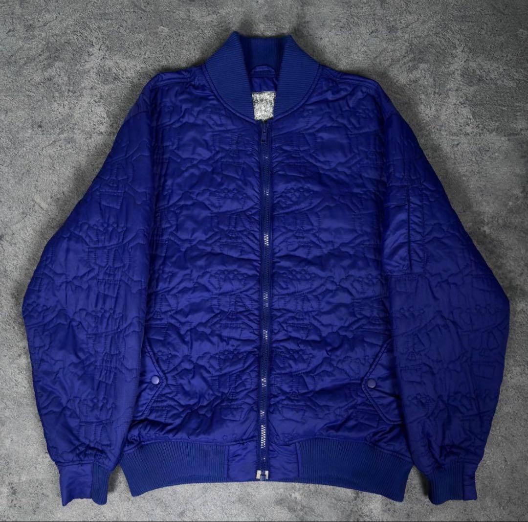 old stussy 00s ドクロ キルティング ボンバー ジャケット