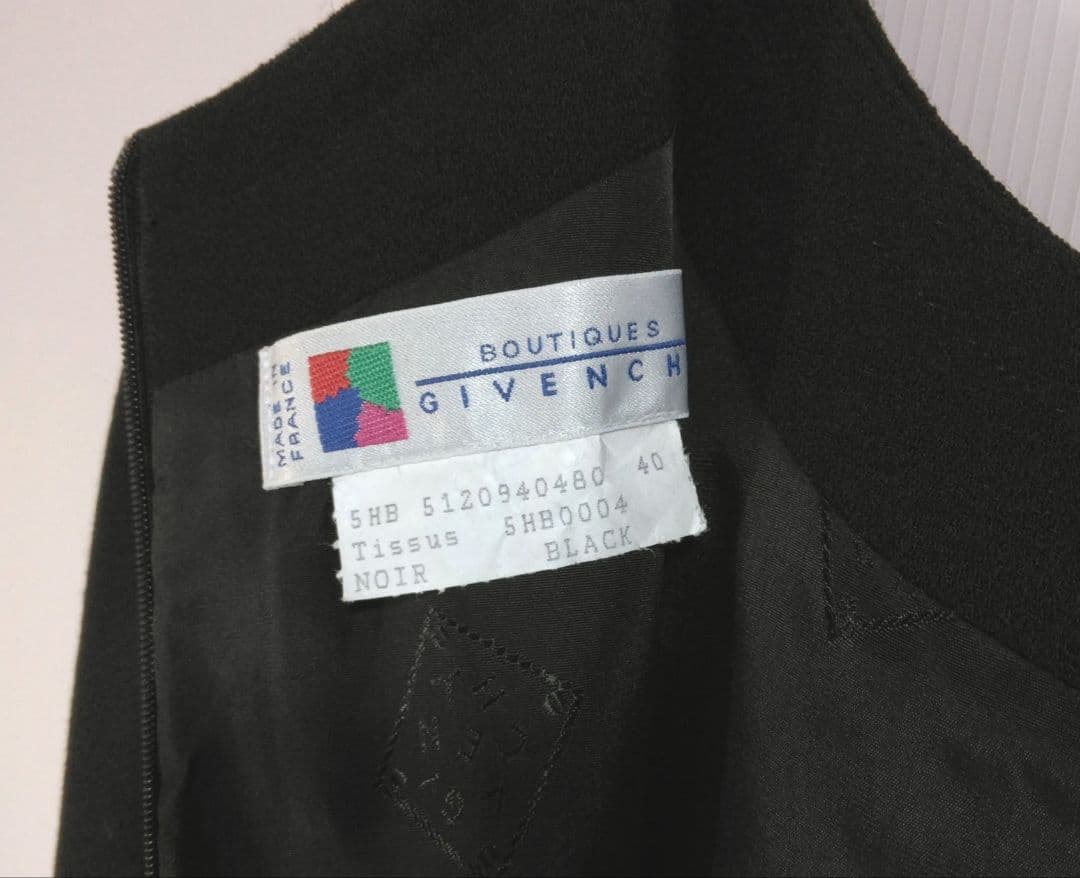 GIVENCHY✨リボン柄つきブラックワンピースL