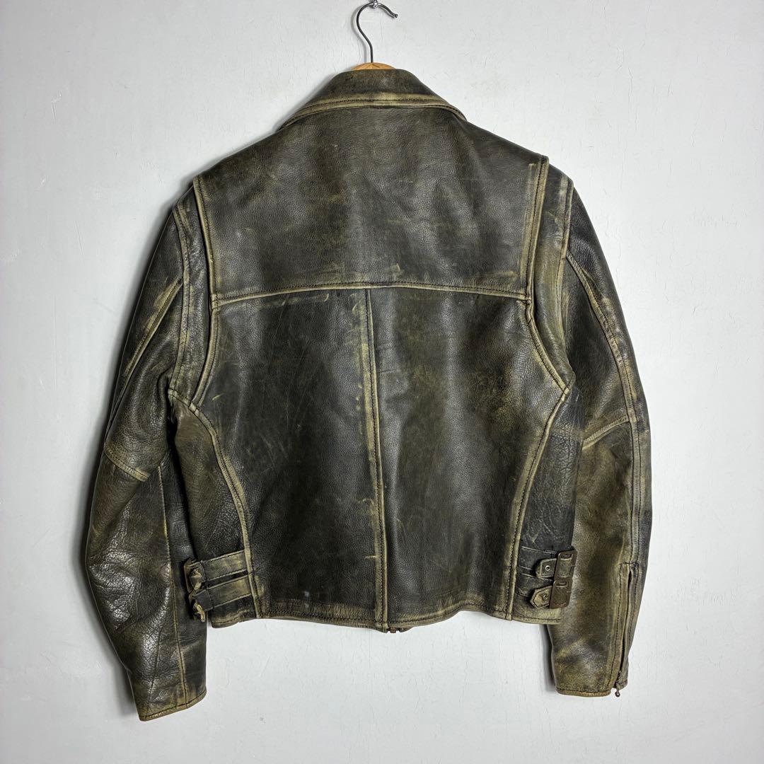 EURO VINTAGE シングルレザージャケット ボックス 短丈 カウハイド