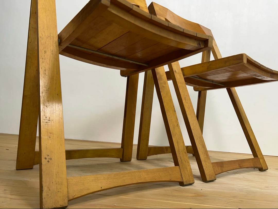 折りたたみ　イス　椅子　チェア　2脚セット　古道具　ビンテージ　アンティーク