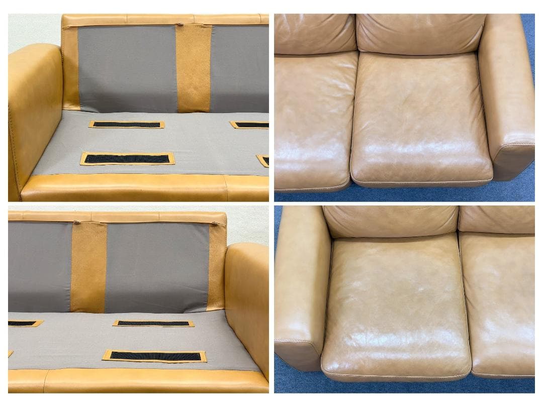 ■unico/ウニコ■MOLN/モルン　レザーソファ　3人掛け　ブラウン　本革