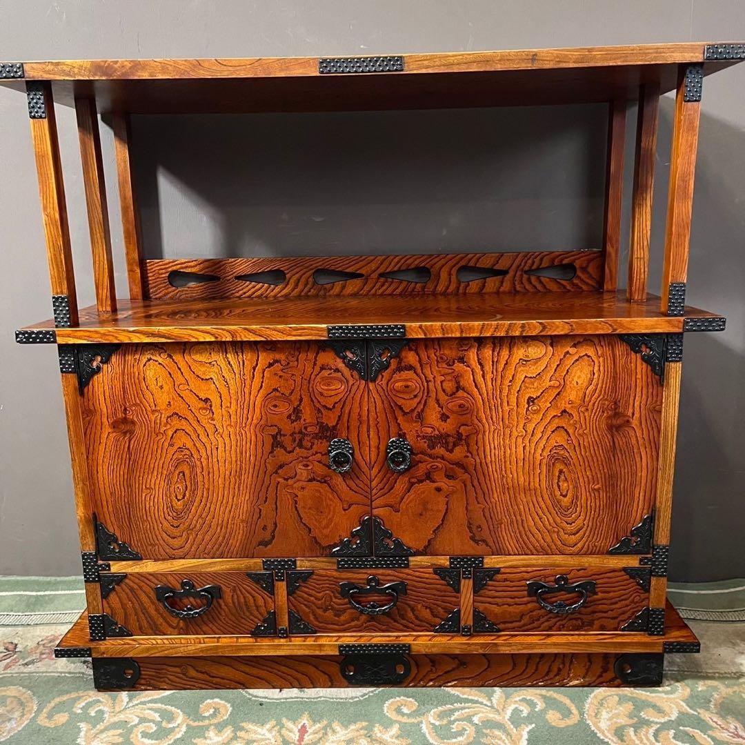 ☆工芸家具☆岩谷堂箪笥☆和風木製箪笥☆上部棚付き☆送料込み☆