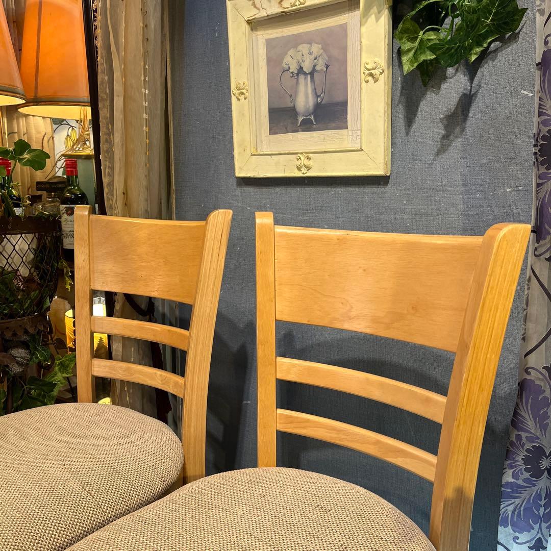 Sale L０　２脚セット　ナチュラルウッド　　ブークレ　ダイニングチェア