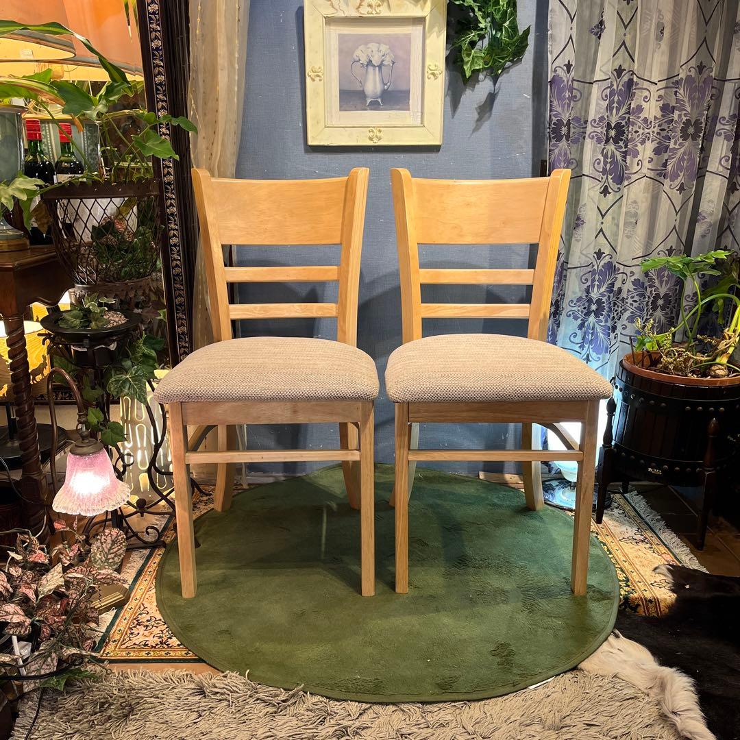 Sale L０　２脚セット　ナチュラルウッド　　ブークレ　ダイニングチェア