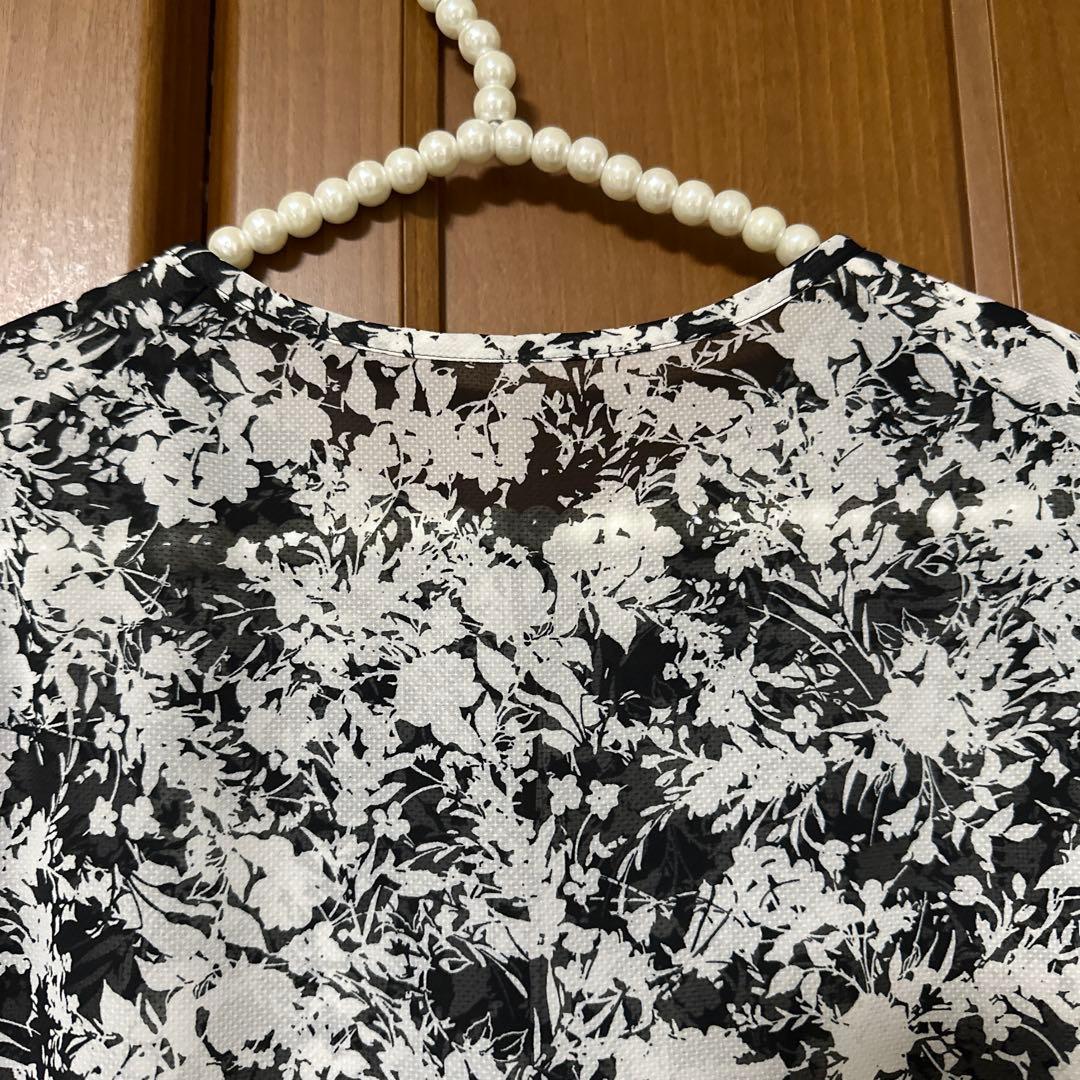 ANAYI アナイ シャドーフラワープリントラッフルブラウス