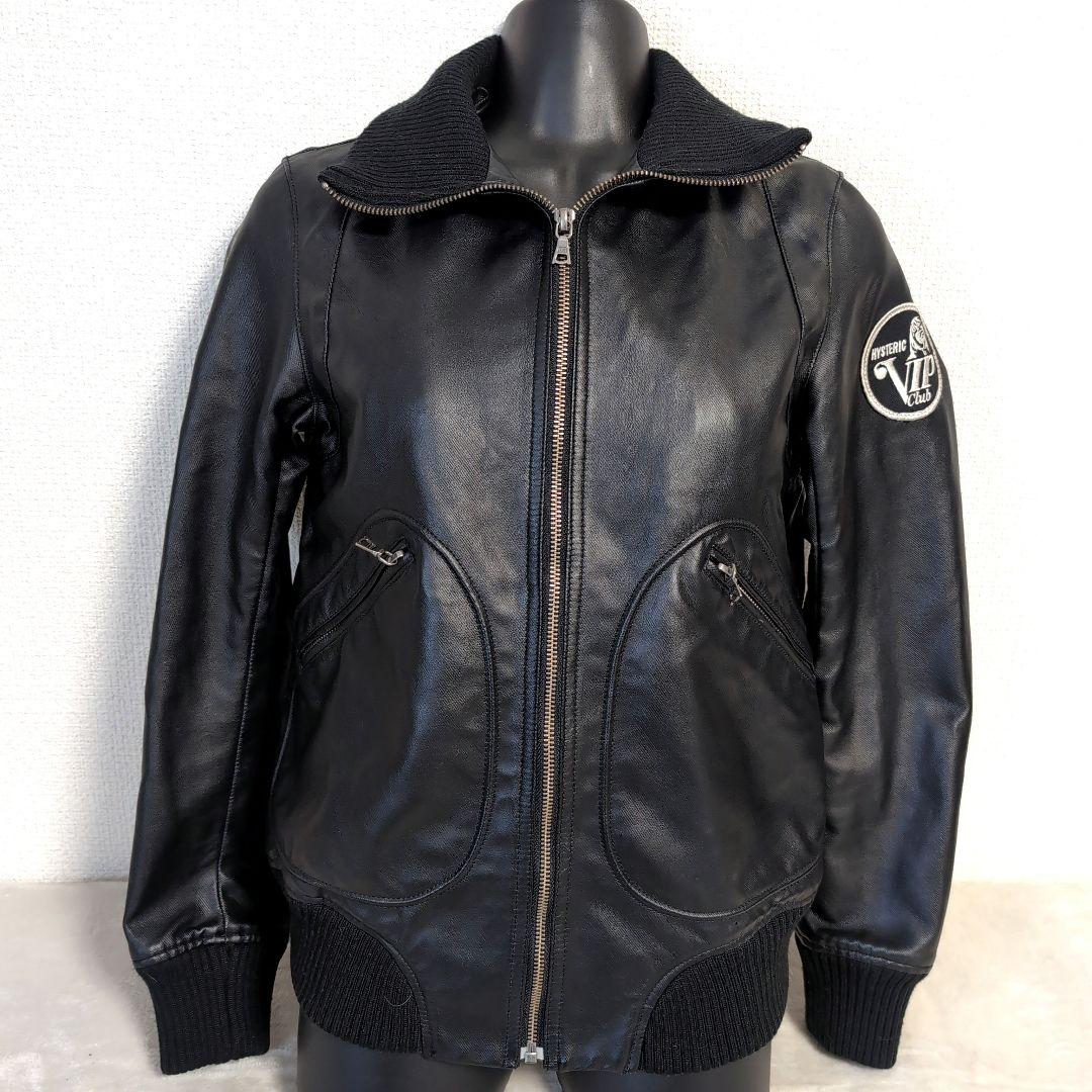 ef2 HYSTERIC GLAMOUR 黒 レザージャケット レディースM相当
