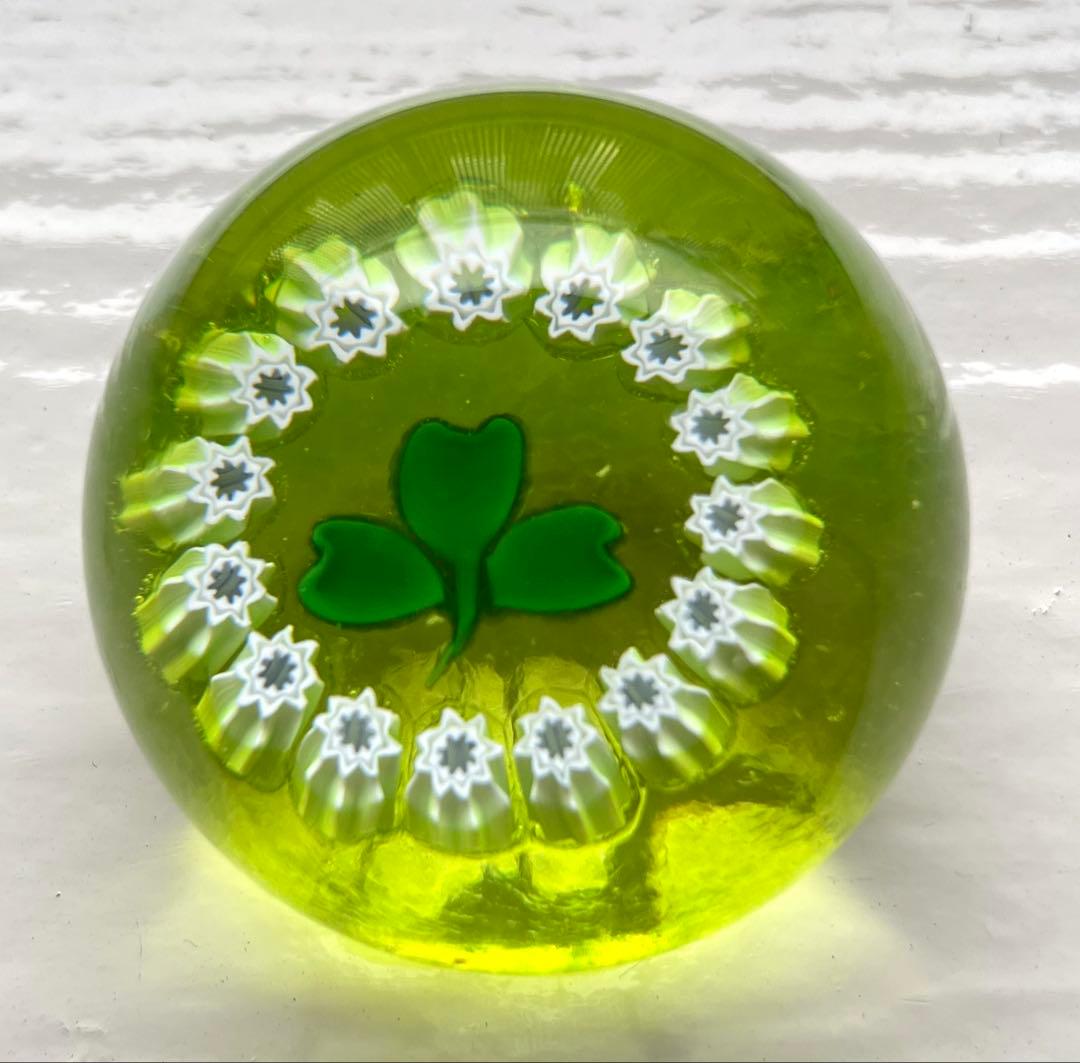 Caithness Glass ペーパーウェイト ガラス クローバー ケイスネス
