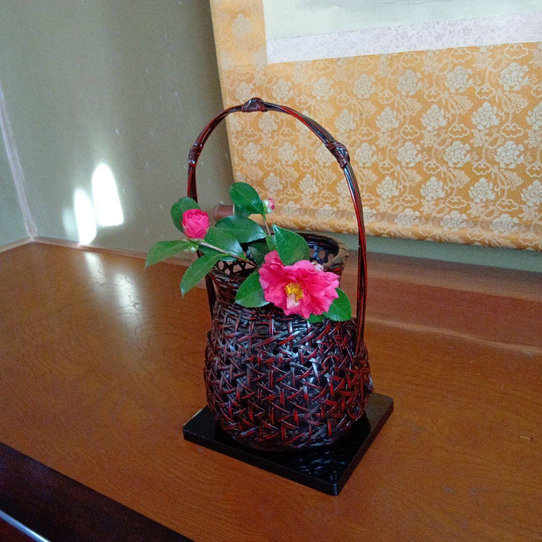 【新品】籃胎漆器　花籠