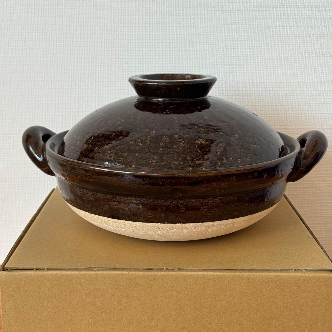 伊賀土鍋 アメ釉 大 長谷園 NNM-33