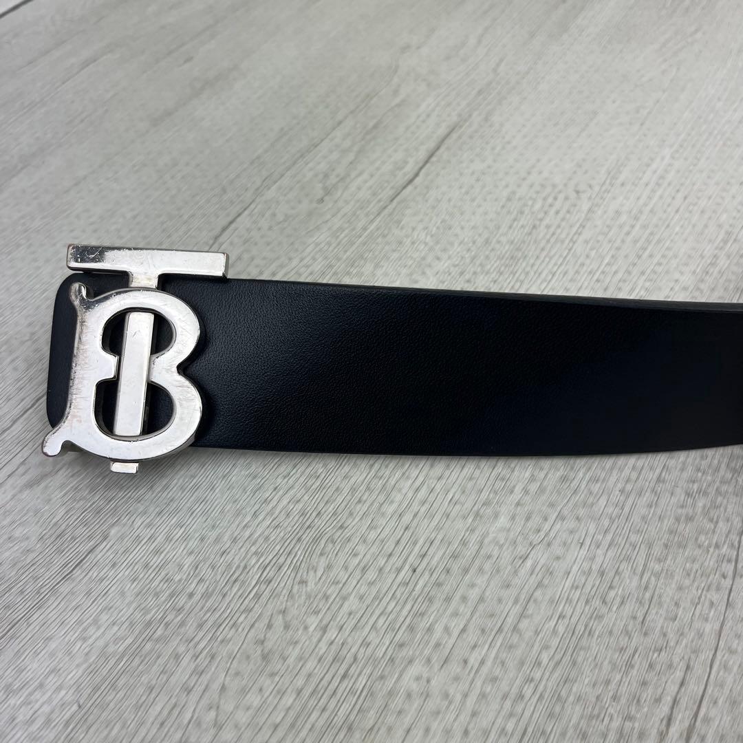 現行ロゴ✨ Burberry バーバリー TBベルト 金具 レザー リバーシブル