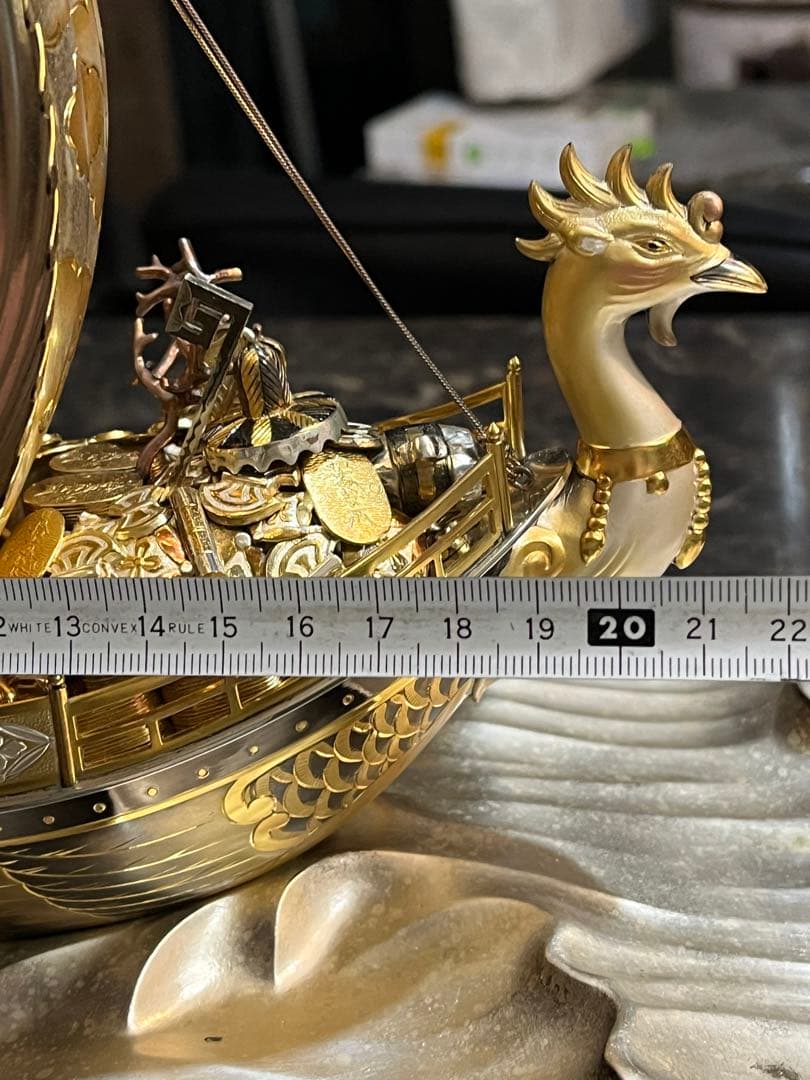 銀製鳳凰寳船、銀製鳳凰宝船、銀製鳳凰宝船2号、銀製宝船、ケース36センチ