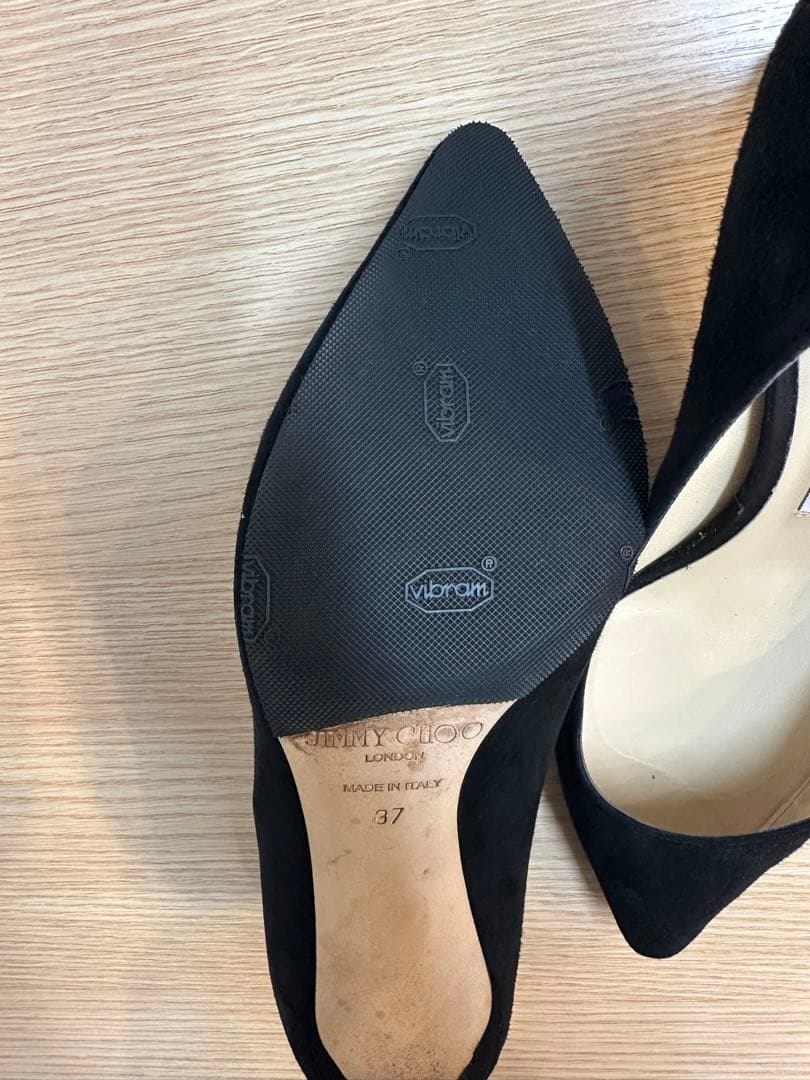 JIMMY CHOO ブラックスエード ハイヒール