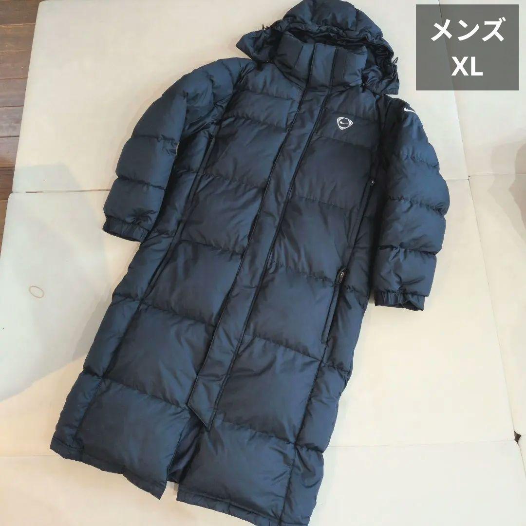 sws様リクエスト★XL フード付き NIKE ネイビーダウンコート メンズ