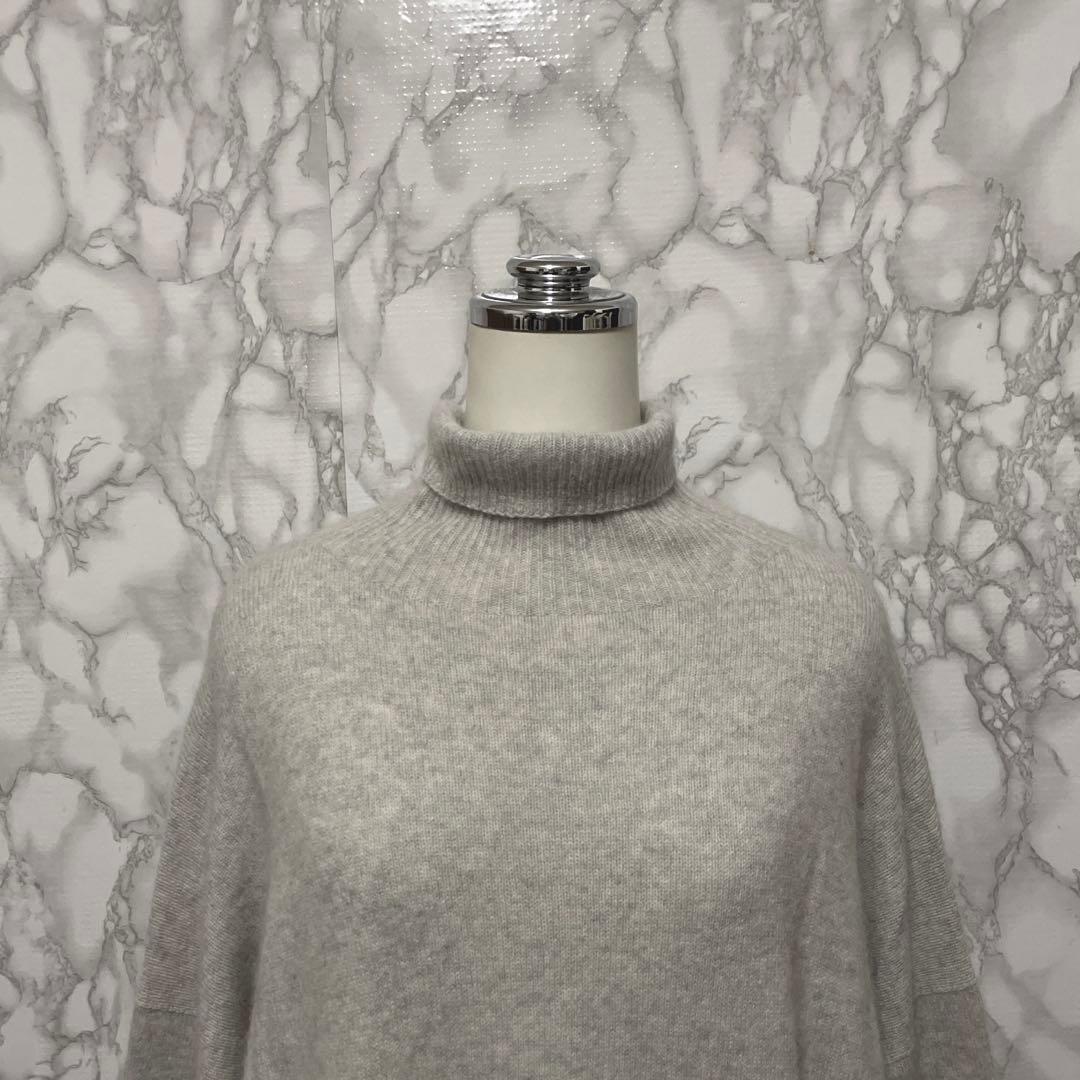 Whim Gazette タートルネックラフライトハイゲージニット　ラクーン混