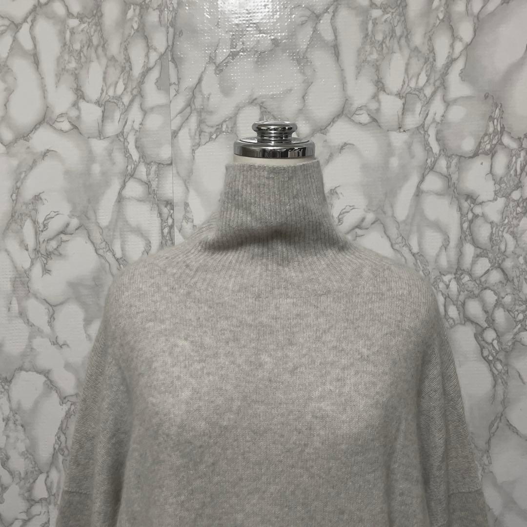 Whim Gazette タートルネックラフライトハイゲージニット　ラクーン混