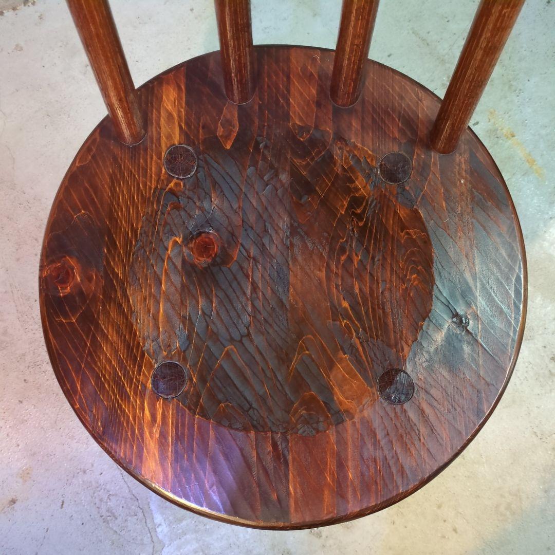 指物家具 矢澤金太郎 檜 スピンドルダイニングチェア 拭き漆 ヴィンテージ ②