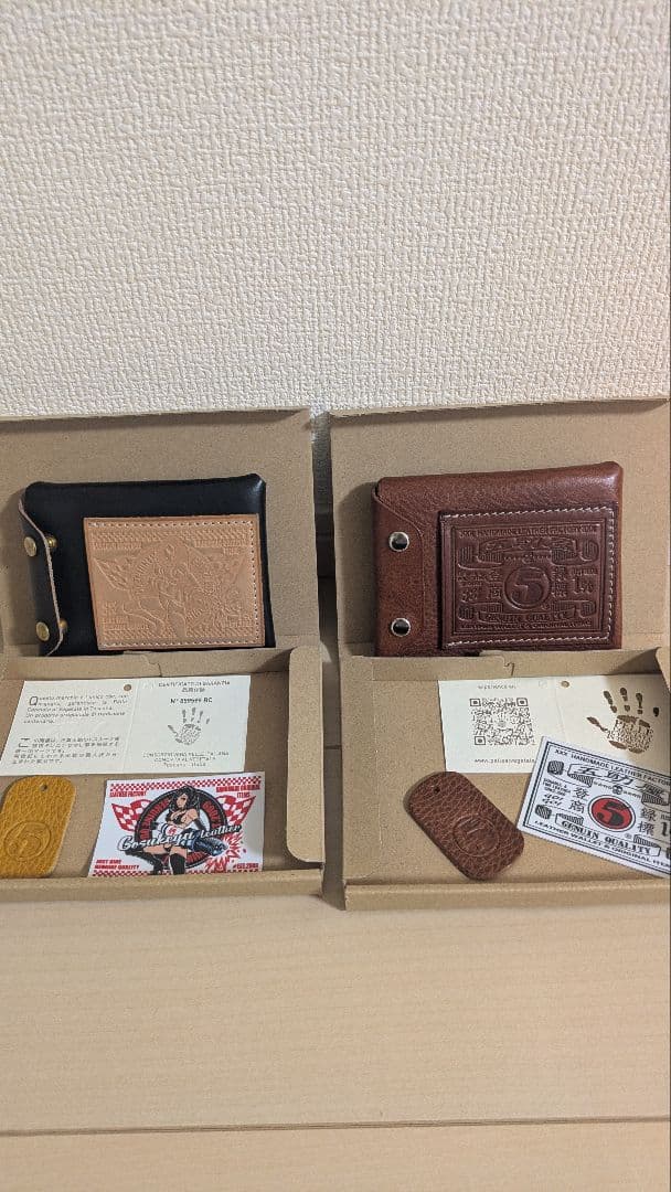 【tetsuさん専用ライダースミニウォレット改ブッテーロ(茶芯黒)マレンボックス