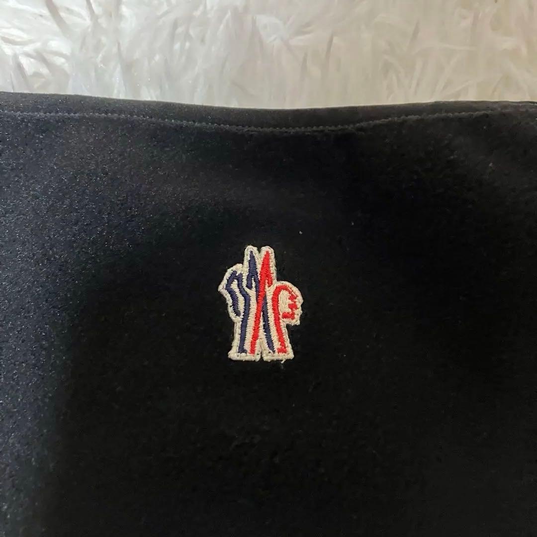 極美品　モンクレールグルノーブル ロゴ ネックウォーマー ブラック