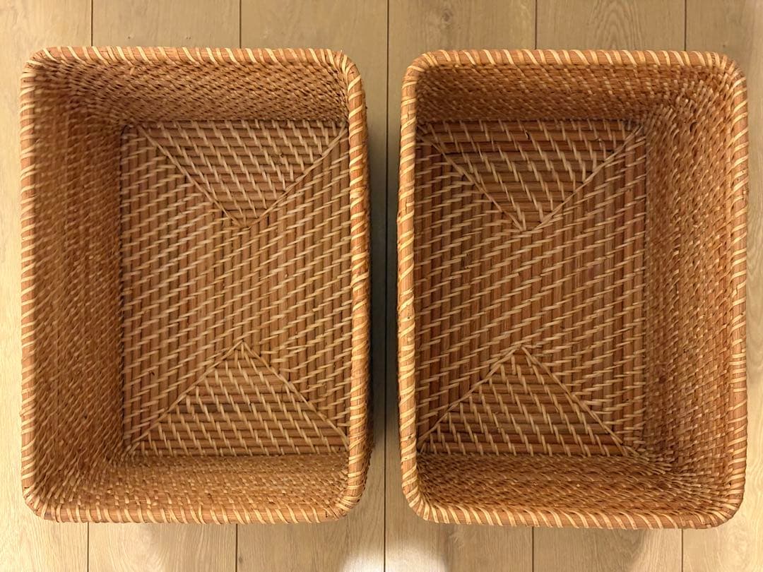 無印良品 ラタン長方形バスケット 特大