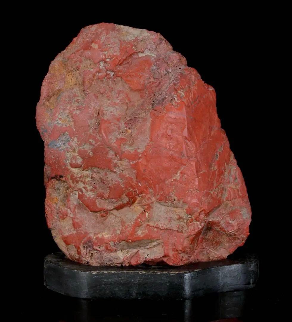 佐渡 赤玉石 赤石 碧玉 台座付 1.4kg 水石 鑑賞石 天然石 盆石 飾石