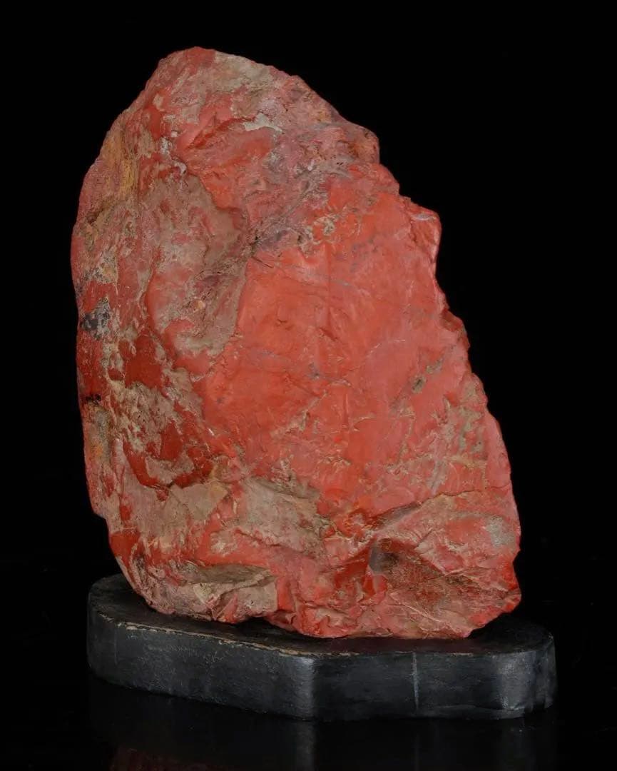 佐渡 赤玉石 赤石 碧玉 台座付 1.4kg 水石 鑑賞石 天然石 盆石 飾石