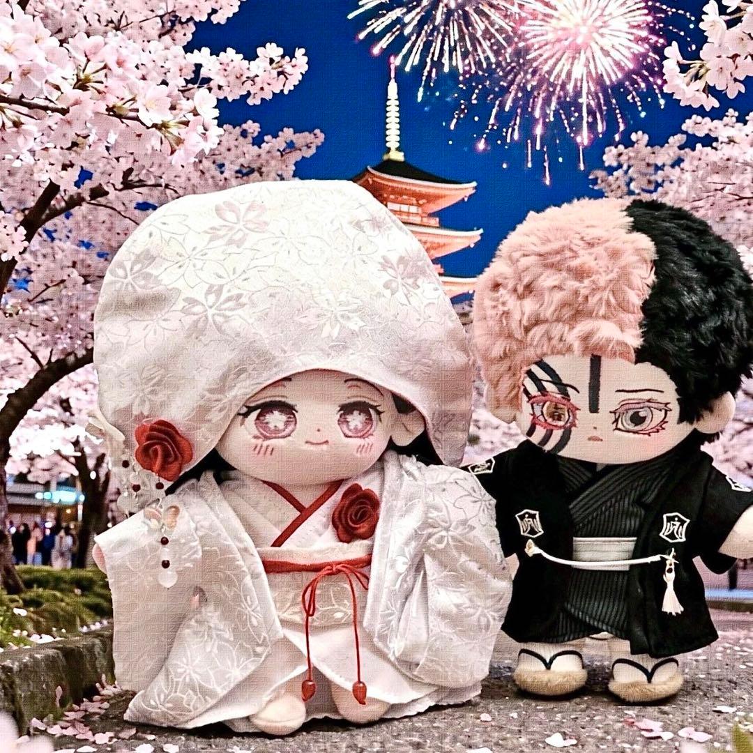 20cm ぬいぐるみ 鬼滅の刃　猗窩座 狛治&恋雪　激カワ