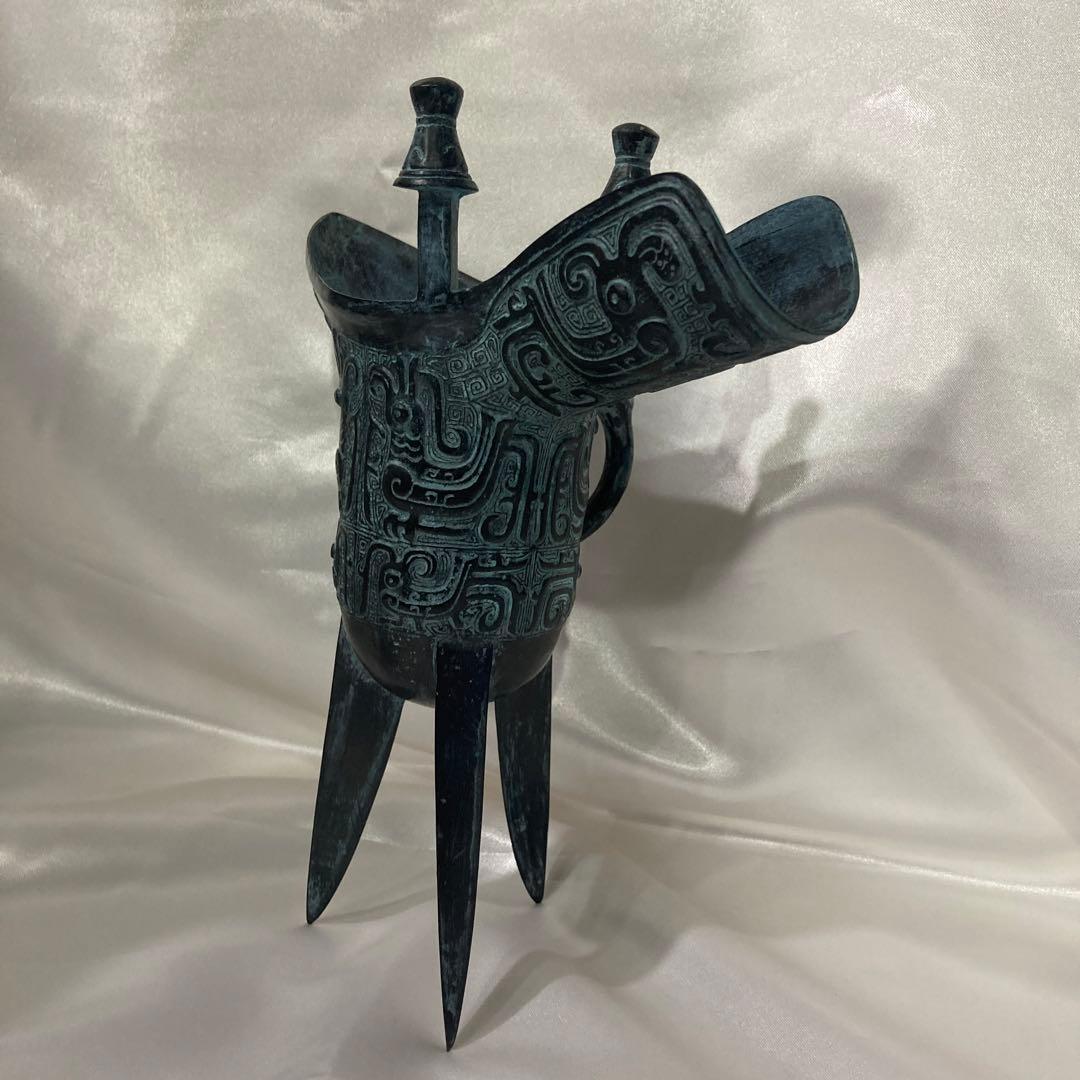 ★希少　骨董★ 香炉　お香　書道　篆刻　金文　爵杯　青銅器　青銅器　鳳紋爵