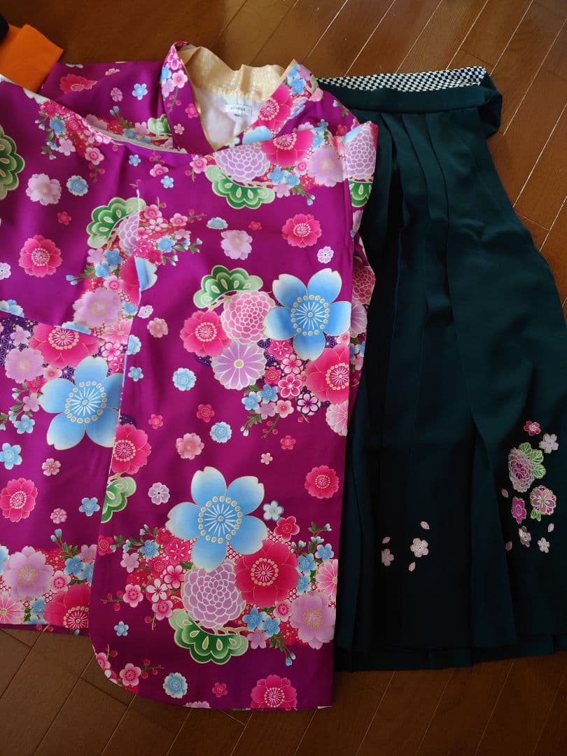 arisana 紫色花柄 袴 160