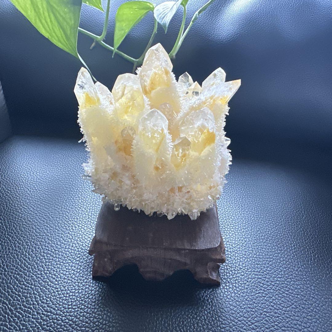 天然 水晶イエロー クラスター シトリン クォーツ パワーストーン　インテリア